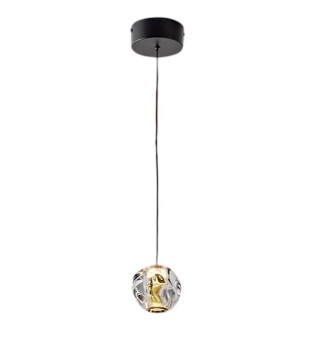 Lampara colgante Zaria 1L negro oro transparente - Schuller
