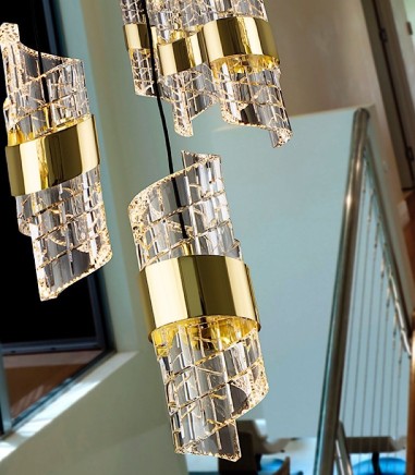Detalle de la Lámpara colgante Iliada 13L negro oro D70 - Schuller