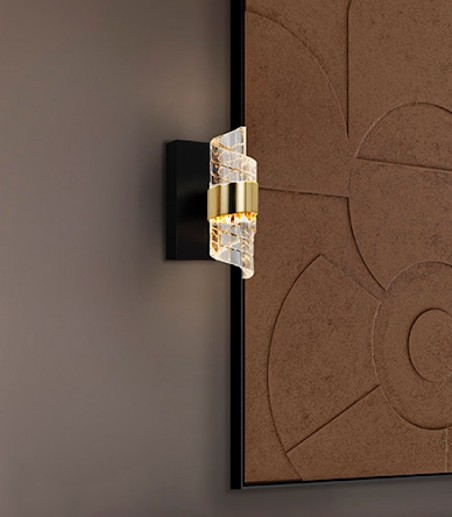 Aplique de pared Iliada 1L negro oro - Schuller