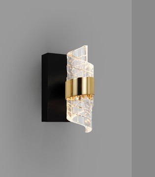 Aplique de pared Iliada 1L negro oro - Schuller