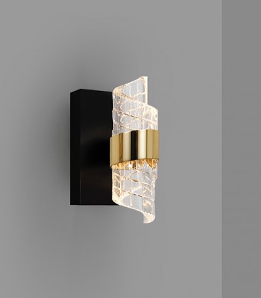 Aplique de pared Iliada 1L negro oro - Schuller