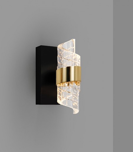 Aplique de pared Iliada 1L negro oro - Schuller