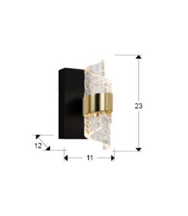 Aplique de pared Iliada 1L negro oro - Schuller