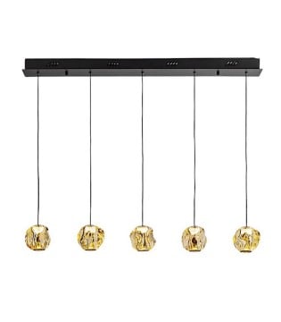 Lámpara de techo lineal LED Zaria 5L negro bronce ámbar - Schuller