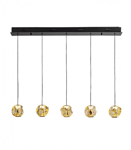 Lámpara de techo lineal LED Zaria 5L negro bronce ámbar - Schuller