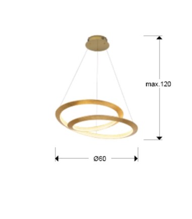 Lámpara colgante Eternity pan oro Ø60 - Schuller