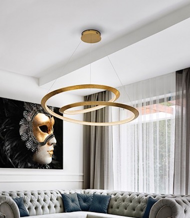 Lámpara colgante Eternity pan oro Ø97 - Schuller