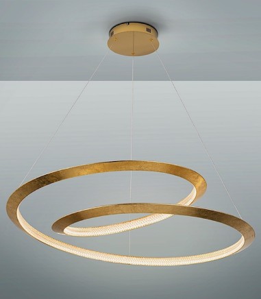 Lámpara colgante dorada Eternity pan oro Ø97 - Schuller
