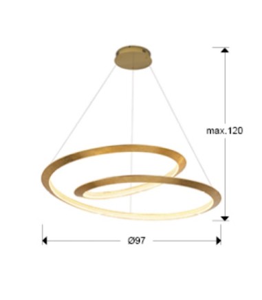 Lámpara colgante Eternity pan oro Ø97 - Schuller