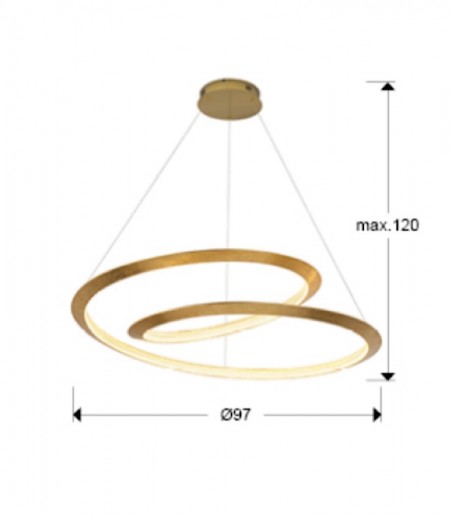 Lámpara colgante Eternity pan oro Ø97 - Schuller