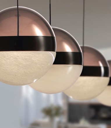 Lámpara lineal Orbes 4L cromo negro - Schuller
