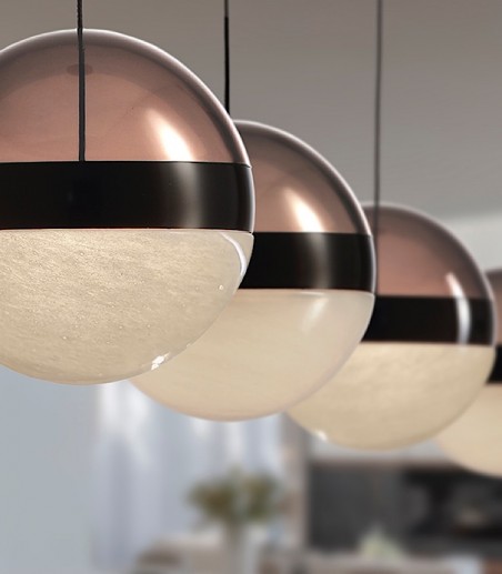 Lámpara lineal Orbes 4L cromo negro - Schuller