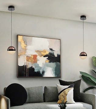 Lámpara colgante Orbes 1L cromo negro Ø12 - Schuller 2
