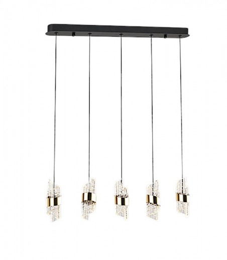 Lámpara de techo lineal LED Iliada 5L negro oro - Schuller