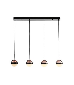 Lámpara De Techo Lineal LED Orbes 4L Cromo Negro - Schuller