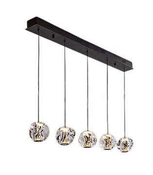 Lámpara lineal led Zaria 5L negro oro transp - Schuller