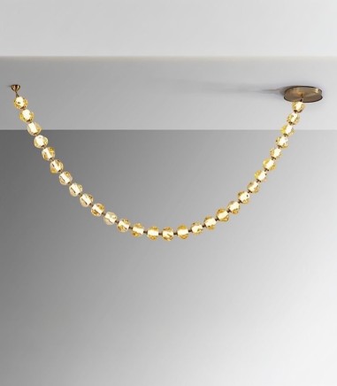 Lampara colgante collar 29L bronce ámbar Zaria II - Schuller