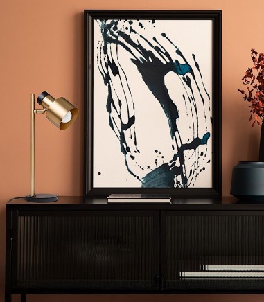 Mueble de salón con Lámpara De Mesa Divina Dorado-Negro - Rendl