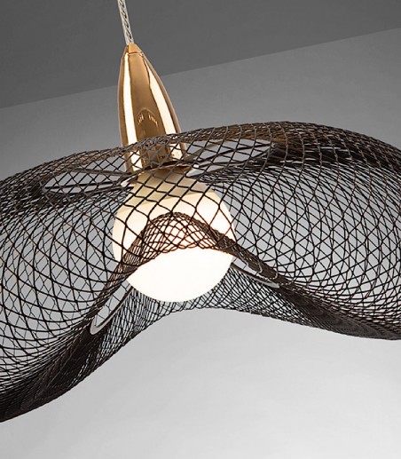 Lámpara colgante Forma 1L oro negro - Schuller