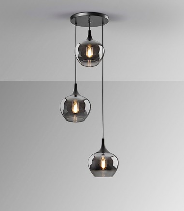 Lámpara colgante Opaz 3L negro smoke - Schuller