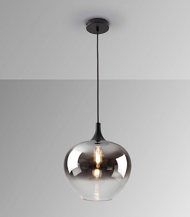 Lámpara colgante Opaz 1L negro smoke D29 - Schuller