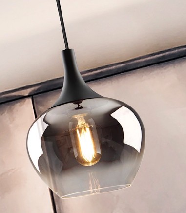 Lámpara colgante Opaz 1L negro smoke D19 - Schuller