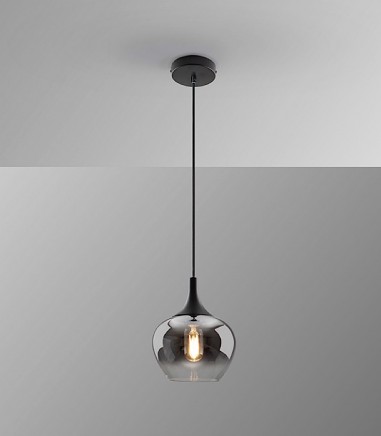 Lámpara colgante Opaz 1L negro smoke D19 - Schuller