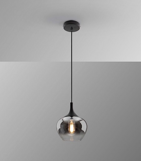 Lámpara colgante Opaz 1L negro smoke D19 - Schuller