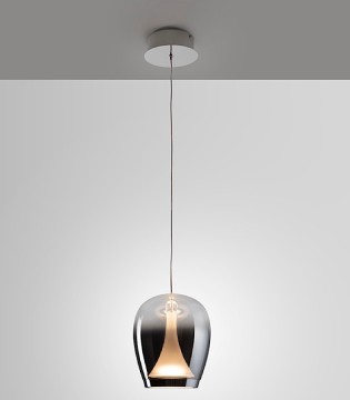 Lámpara colgante Suspiro 1L cromo smoky D18 - Schuller 2