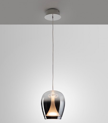 Lámpara colgante Suspiro 1L cromo smoky D18 - Schuller