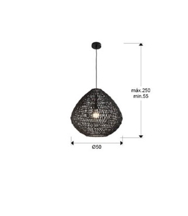 Lámpara colgante Maon 1L negro - Schuller