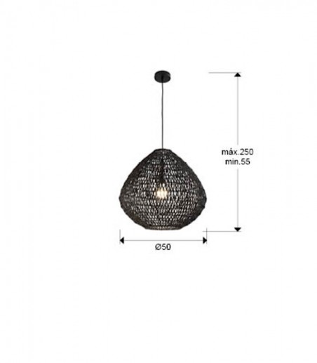 Lámpara colgante Maon 1L negro - Schuller