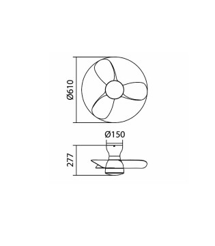 Ventilador de techo con luz y aspas Creta XS blanco D61 - MDC 2