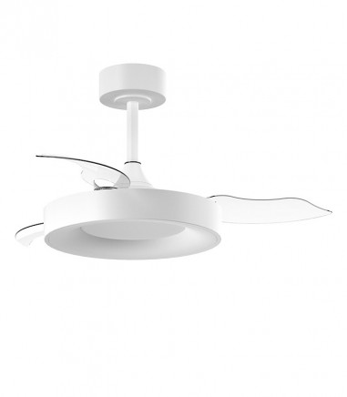 Ventilador de techo con luz y aspas retráctiles Lisboa blanco DC 91.5 cm - MDC