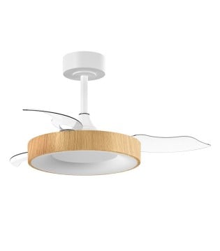 Ventilador de techo con luz y aspas plegables Lisboa madera DC 91.5 cm - MDC