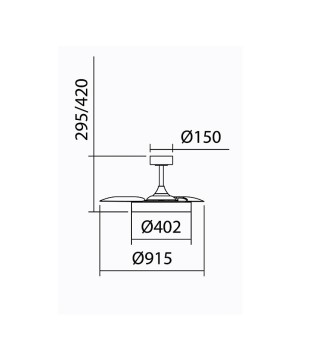 Ventilador de techo con luz y aspas retráctiles Lisboa blanco DC 91.5 cm - MDC 2