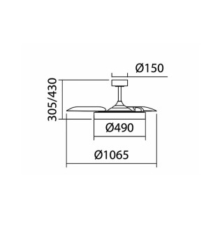 Ventilador de techo con luz Lisboa DC 106.5 cm - MDC 2