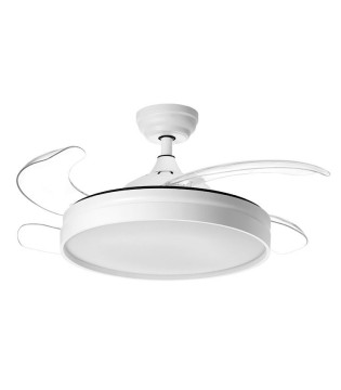 Ventilador de techo con luz y aspas retráctiles Blanes blanco DC 107 cm - MDC