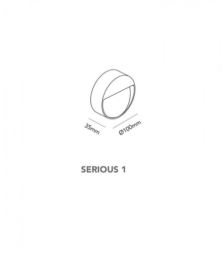 Dimensiones Aplique de pared Serious 1 - LIGHT POINT