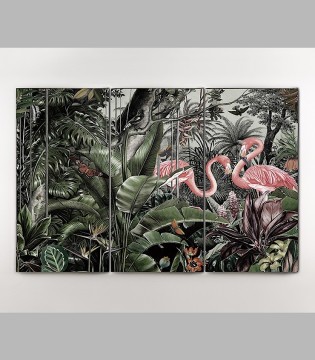 Cuadro decorativo Tríptico Flamencos 180x120 - Schuller 2