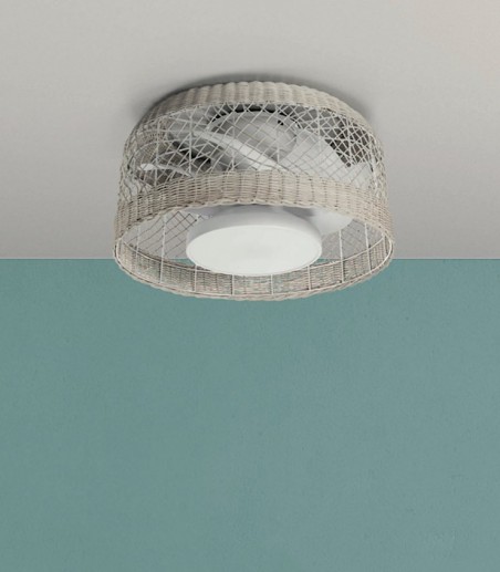 Ventilador de techo con luz Ibiza ratán DC 61.2 cm - MDC