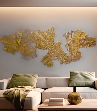 Adorno de pared metálico Drako acero dorado 220x90 - Schuller 2