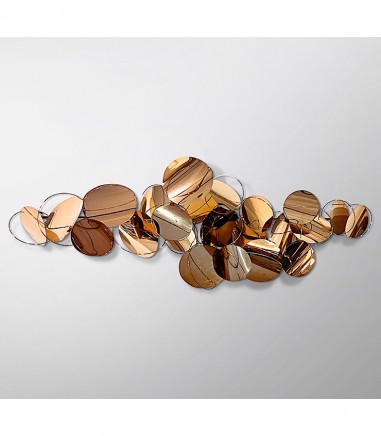 Adorno de pared metálico Serenity acero oro rosa 182x70 - Schuller