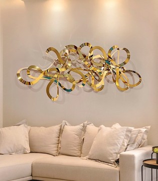 Adorno de pared metálico Medusa acero dorado 155x55 - Schuller 2