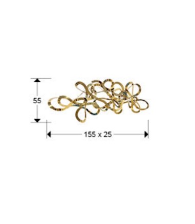 Adorno de pared metálico Medusa acero dorado 155x55 - Schuller