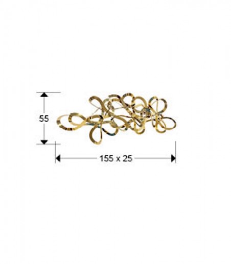 Adorno de pared metálico Medusa acero dorado 155x55 - Schuller