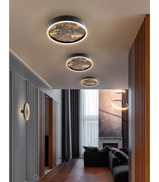 Plafón de techo negro Stone Ø40 - Schuller 2