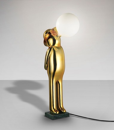 Figura decorativa con luz Mr. bubble oro 82 cm - Schuller