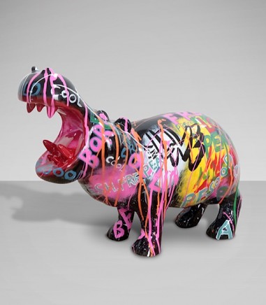 Figura decorativa Hippo grafiti 34 cm - Schuller