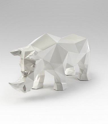 Figura decorativa Future Rhino rinoceronte blanco 47 cm - Schuller